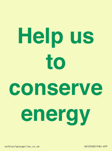 Help us to conserve energy 